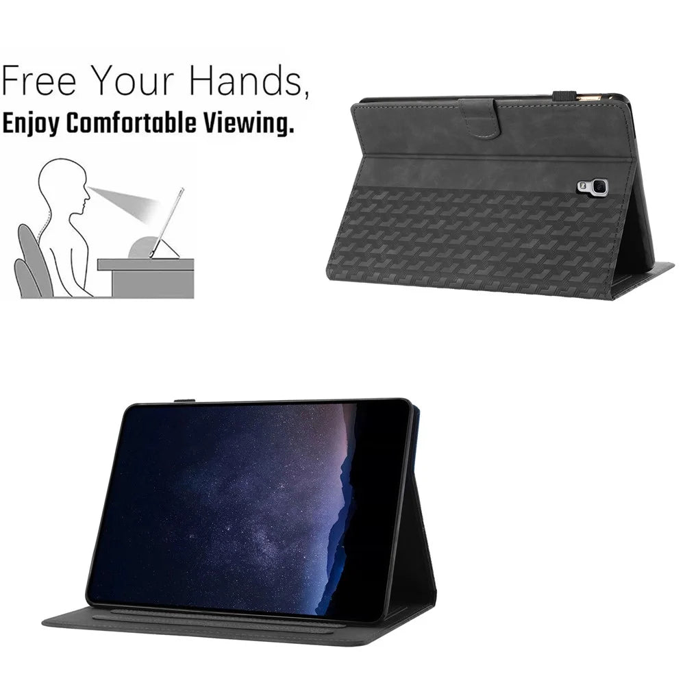 For Samsung Galaxy Tab A 10.5 (2018) T590 Protection Cover Card Holder PU Leather Tablet Case - Black - 6
