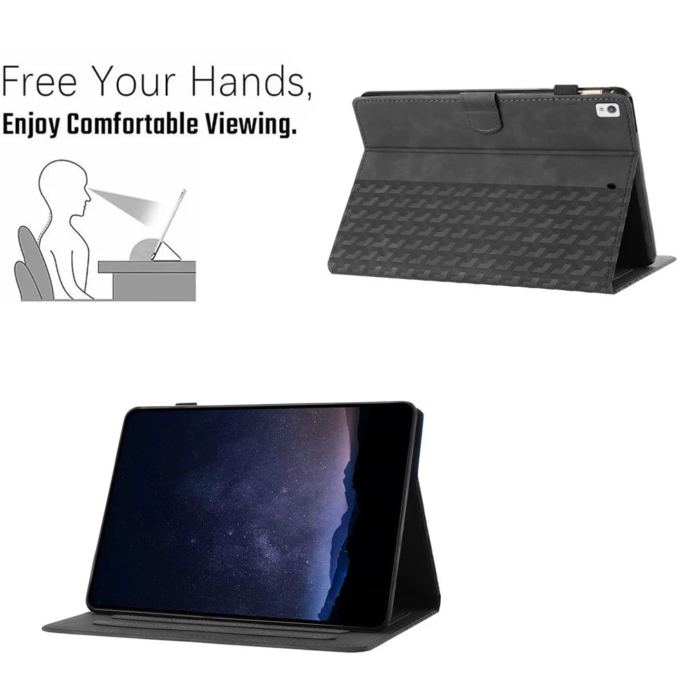 For iPad 10.2 (2021) (2019)  (2020)  /  Pro 10.5-Inch (2017)  /  Air 10.5 Inch (2019) Building Blocks Imprinted Flip Cover - Black - 6