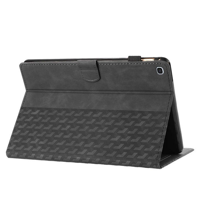 For Samsung Galaxy Tab A 10.1 (2019) T510 Cover Imprinted Full Protection Leather Card Holder Tablet Case - Black - 3