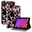 For iPad mini (2024) / mini (2021) Case Pattern PU Leather Stand Folio Tablet Cover with Card Holder - Plum Blossom - 1