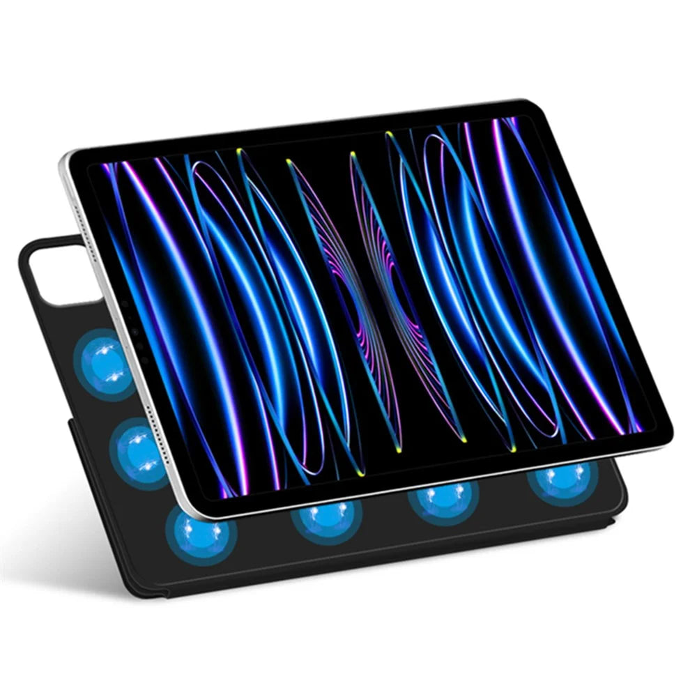 For iPad Pro 11 (2025) / 11 (2024) Case Magnetic PU Leather+PC Anti-Scratch Stand Tablet Cover - Black - 2