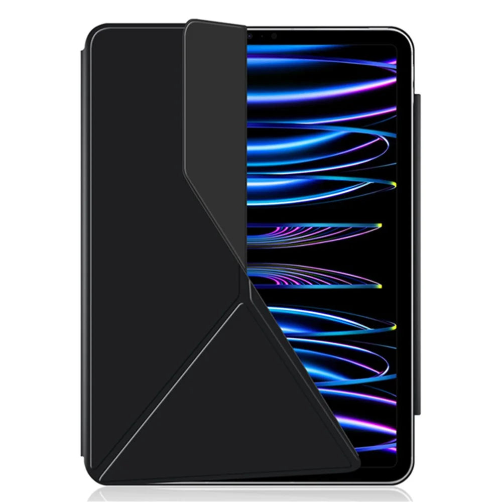For iPad Pro 11 (2025) / 11 (2024) Case Magnetic PU Leather+PC Anti-Scratch Stand Tablet Cover - Black - 3