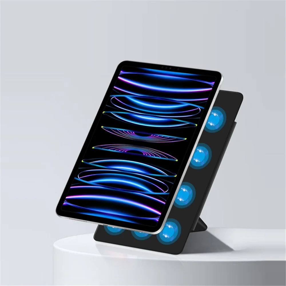 For iPad Pro 11 (2025) / 11 (2024) Case Magnetic PU Leather+PC Anti-Scratch Stand Tablet Cover - Black - 5