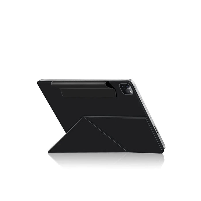 For iPad Air 13 (2026) / (2025) / (2024) / Pro 12.9 (2022) / (2021) / (2020) / (2018) Tablet Case Magnetic PU Leather+PC V-Fold Stand Shell  - Black - 5