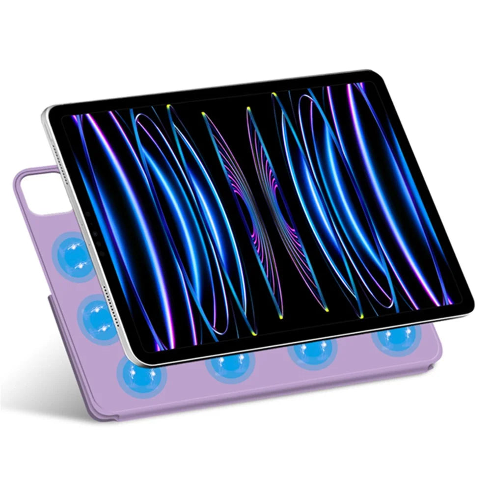 For iPad Pro 13 (2025) / 13 (2024) Case PU Leather+PC Tablet Shell Magnetic Stand Tablet Cover - Purple - 2
