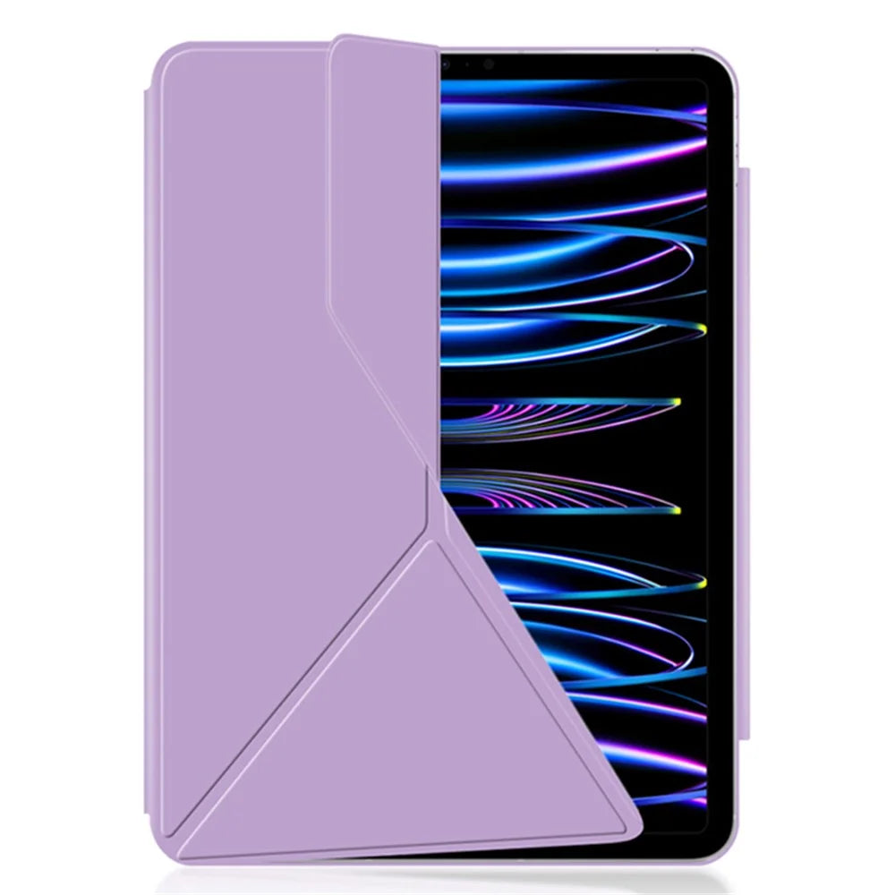 For iPad Pro 13 (2025) / 13 (2024) Case PU Leather+PC Tablet Shell Magnetic Stand Tablet Cover - Purple - 3