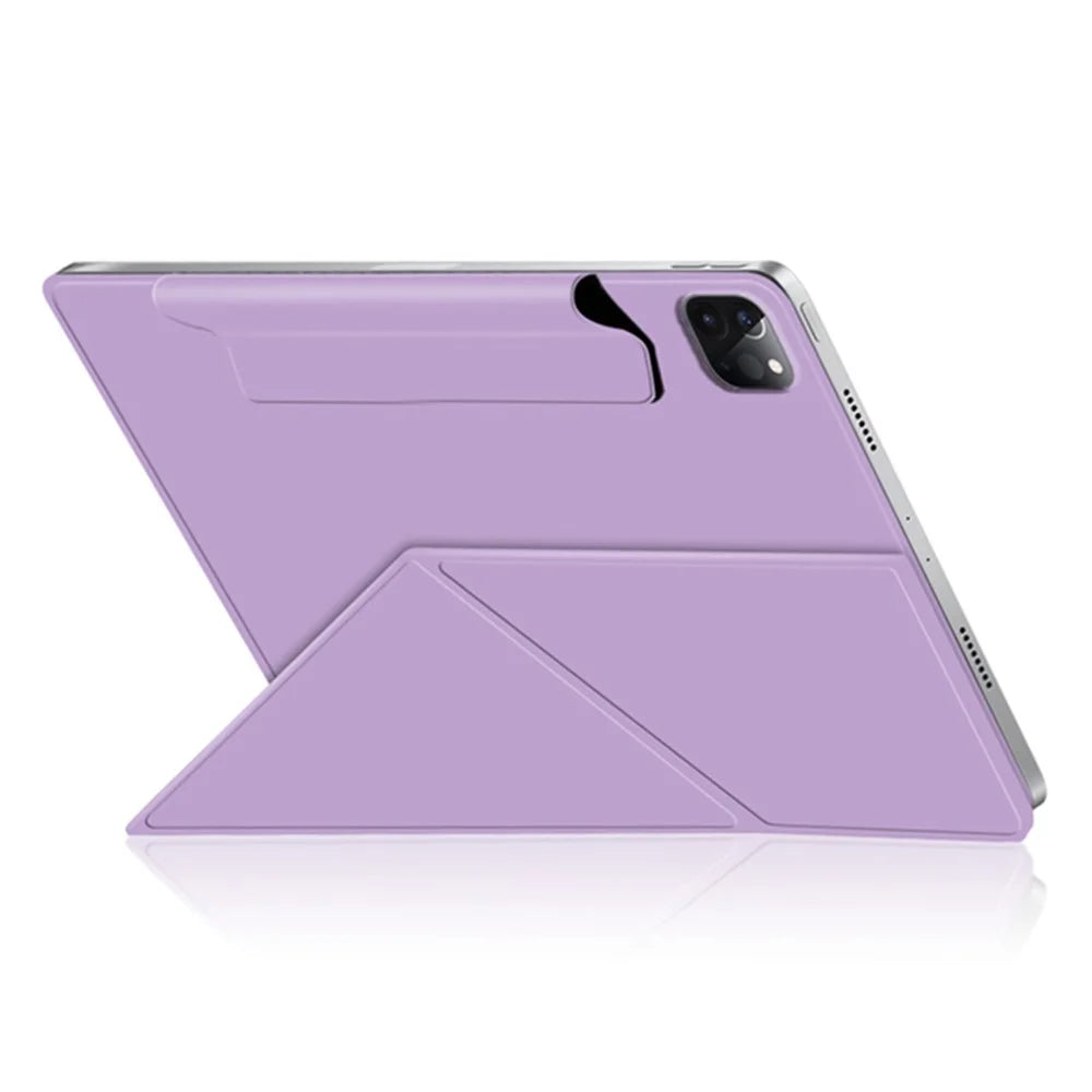 For iPad Pro 13 (2025) / 13 (2024) Case PU Leather+PC Tablet Shell Magnetic Stand Tablet Cover - Purple - 4
