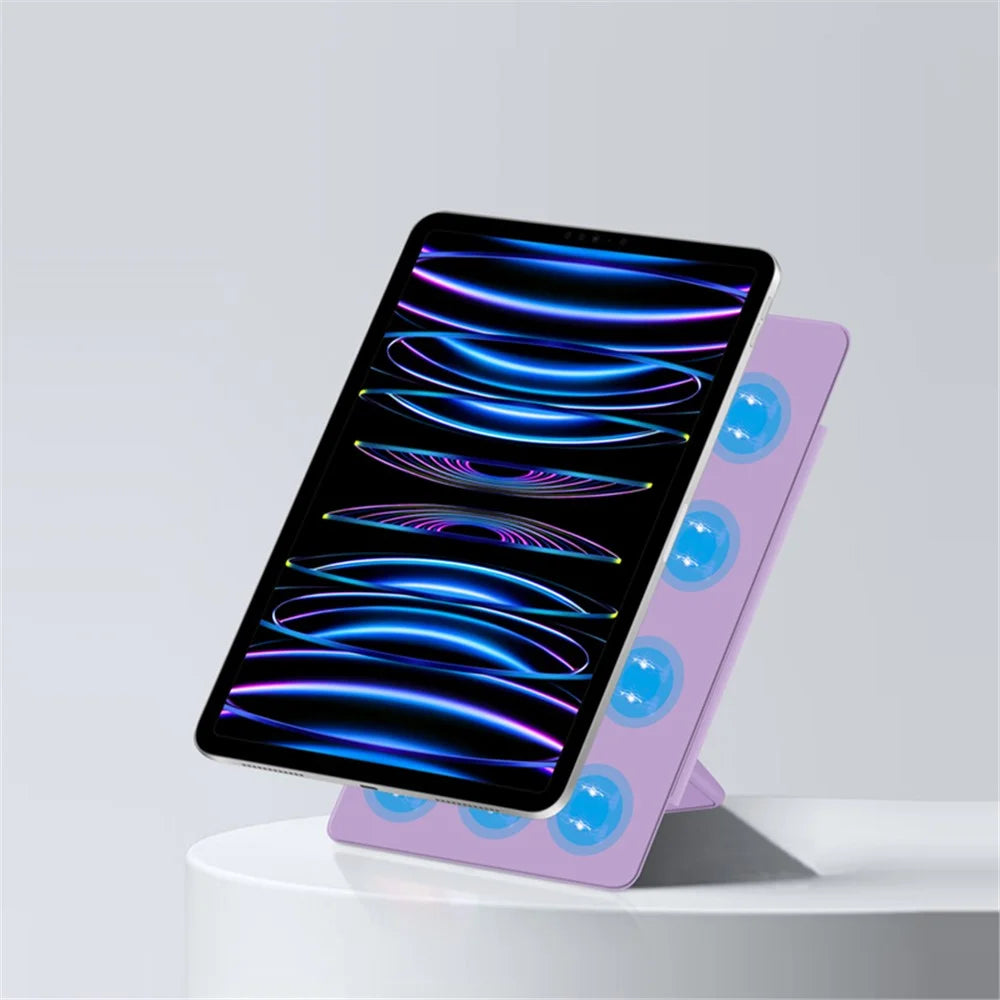For iPad Pro 13 (2025) / 13 (2024) Case PU Leather+PC Tablet Shell Magnetic Stand Tablet Cover - Purple - 5