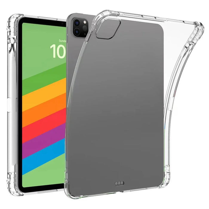 For iPad Pro 11 (2025) / 11 (2024) Case Transparent Flexible TPU Back Cover with Pencil Holder - 1