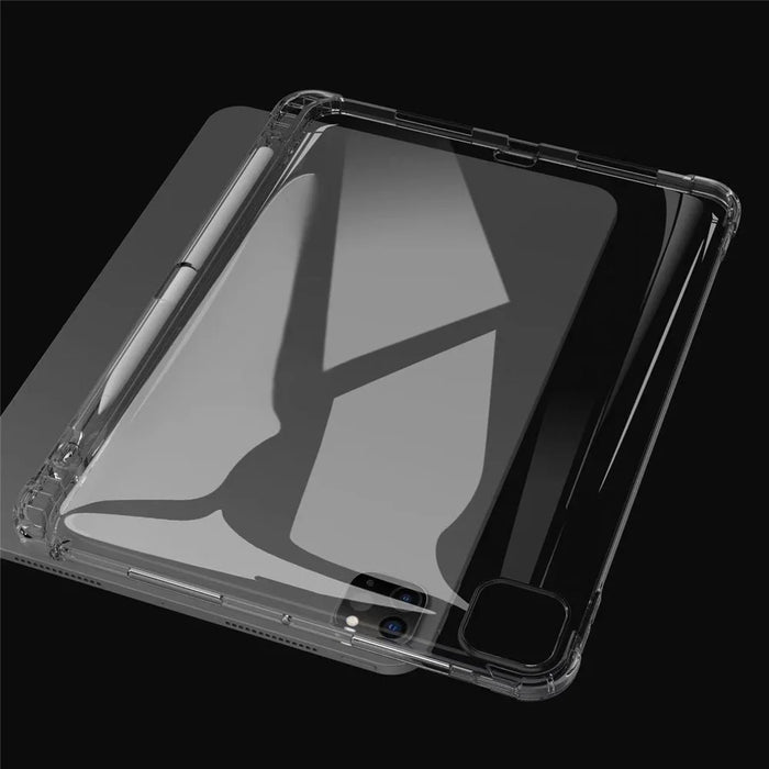 For iPad Pro 11 (2025) / 11 (2024) Case Transparent Flexible TPU Back Cover with Pencil Holder - 6