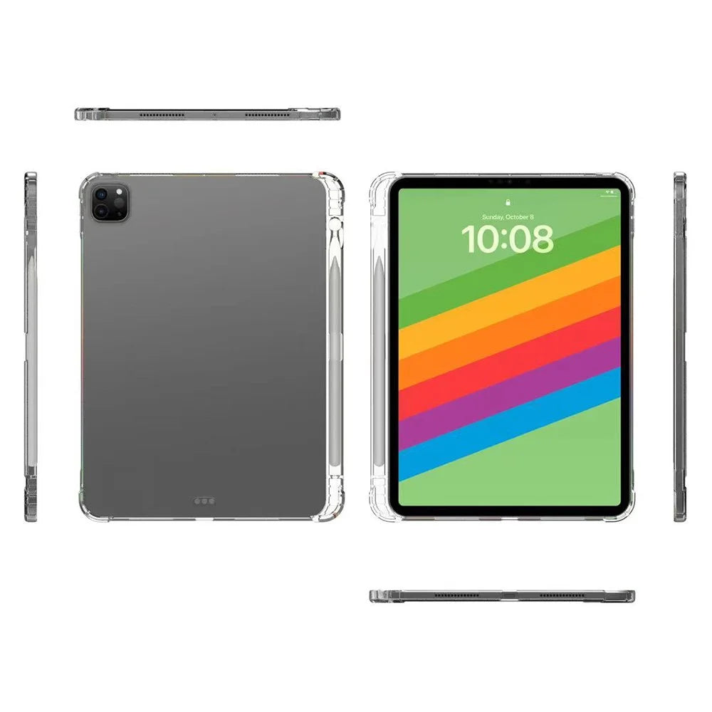 For iPad Pro 13 (2025) / 13 (2024) Case Crystal Clear Soft TPU Tablet Cover with Pen Slot - 5