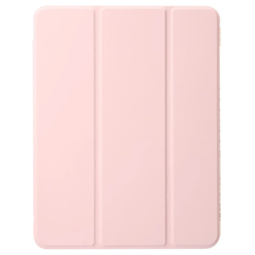 For iPad Pro 13 (2025) / 13 (2024) Tablet Case TPU+Acrylic+PU Drop Protection Cover with Tri-Fold Stand - Pink - 7