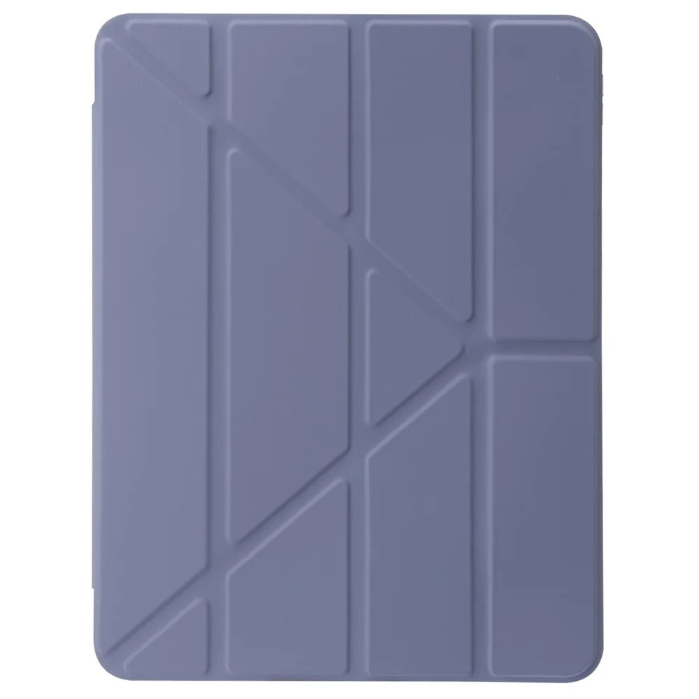 For iPad Pro 13 (2025) / 13 (2024) Case TPU+Acrylic+PU Leather Origami Stand Clear Back Tablet Cover - Lavender Purple - 7