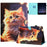 For iPad mini (2024) / mini (2021) Card Holder Case Pattern Printing Horizontal Stand Tablet Leather Cover - Cat - 1