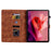 For Lenovo Tab P12 Case Lily Flower Leather Tablet Cover with Card Slots Stand - Brown - 2