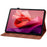 For Lenovo Tab P12 Case Lily Flower Leather Tablet Cover with Card Slots Stand - Brown - 3