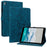 For Nokia T10 Case Lily Flower PU Leather Pencil Holder Magnetic Clasp Tablet Cover - Blue - 1