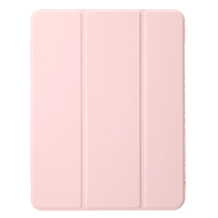 For iPad Air 11 (2026) / (2025) / (2024) Case TPU+PU Leather+Arcylic Tablet Cover Tri-Fold Stand Tablet Protector - Pink - 5