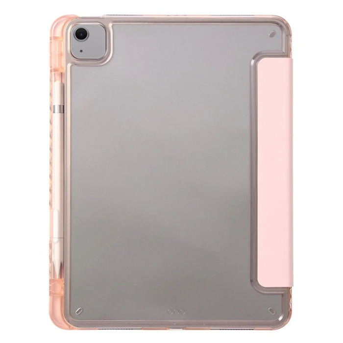 For iPad Air 11 (2026) / (2025) / (2024) Case TPU+PU Leather+Arcylic Tablet Cover Tri-Fold Stand Tablet Protector - Pink - 6