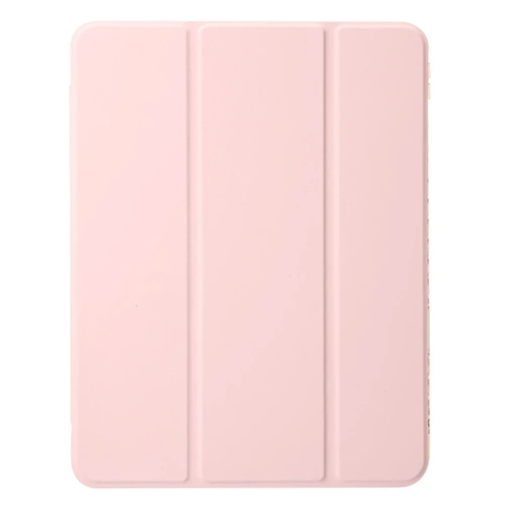 For iPad Air 13 (2026) / (2025) / (2024) Case Tri-Fold Stand Acrylic Back PU Leather Anti Fall Tablet Cover - Pink - 5