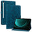 For Samsung Galaxy Tab S10 Lite / S10 FE / S9 FE Leather Case Lily Flower Pattern Stand Protective Tablet Cover - Blue - 1