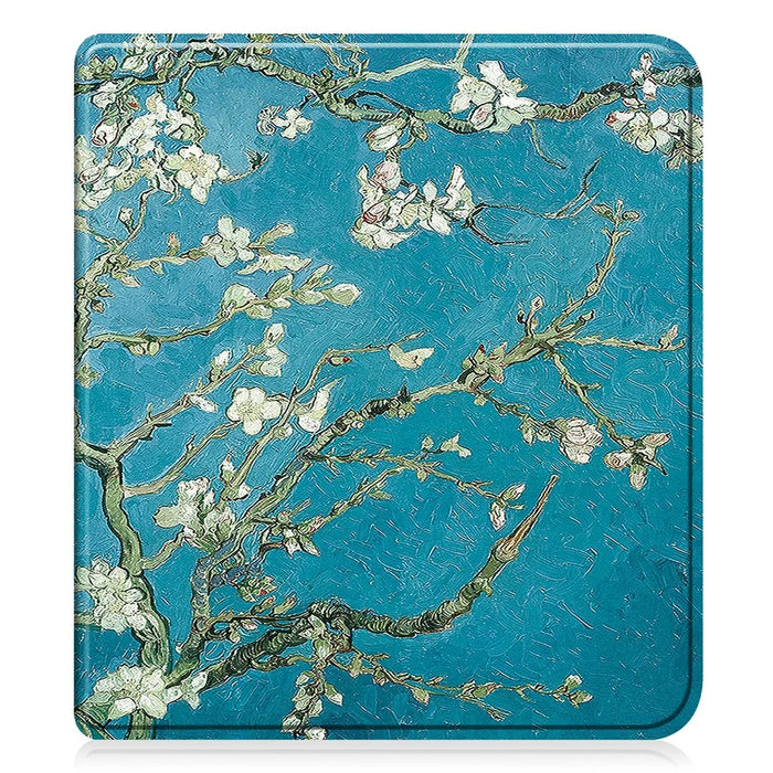 For Kobo Libra Colour Case Auto Sleep / Wake Pattern Printing E-Reader Cover - Apricot Blossom - 7