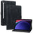 For Samsung Galaxy Tab S9 / S7 / S8 Case PU Leather+TPU Lily Flower Tablet Stand Shell - Black - 1