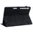 For Samsung Galaxy Tab S9 / S7 / S8 Case PU Leather+TPU Lily Flower Tablet Stand Shell - Black - 4