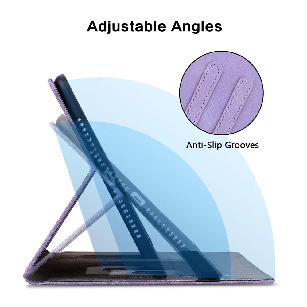 For iPad 10.2 (2021) / (2019) / (2020) Protective Case Anti-Drop Imprint PU Leather Tablet Cover - Purple - 7