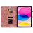 For iPad (2025) / 10.9 (2022) Stand Case Lily Flower Imprinted Leather Drop-Resistant Protective Cover - Pink - 2