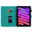 For iPad mini (2024) / mini (2021) Case Lily Flower Design PU Leather Stand Tablet Cover - Green - 2