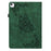 For iPad Air 11 (2026) / (2025) / (2024) Case Imprinted Butterfly Flower PU Leather Flip Card Slots Tablet Cover - Green - 5
