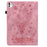 For iPad Pro 11 (2025) / 11 (2024) Leather Tablet Case Card Holder Imprinted Rose Flower Cover - Pink - 5