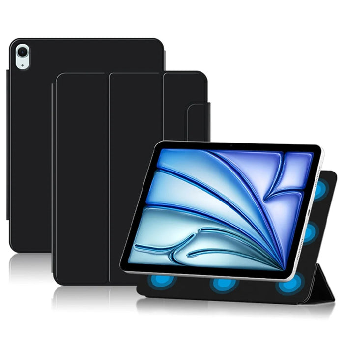 For iPad Air 11 (2026) / (2025) / (2024) / Air (2022) / (2020) / Pro 11 (2022) / (2021) / (2020) / (2018) Case PU Leather Tri-Fold Stand Tablet Cover - Black - 1