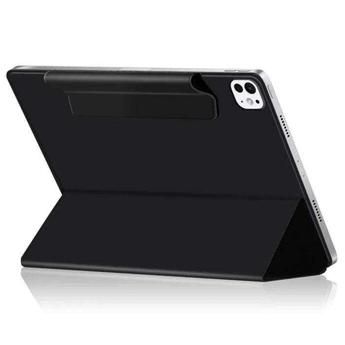 For iPad Pro 11 (2025) / 11 (2024) Case Magnetic Attachment PU Leather Drop-Proof Tablet Cover with Tri-Fold Stand - Black - 5
