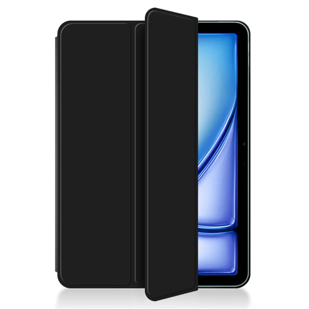 For iPad Air 11 (2026) / (2025) / (2024) / Air (2022) / (2020) / Pro 11 (2022) / (2021) / (2020) / (2018) Case PU Leather Magnetic Stand Cover - Black - 4
