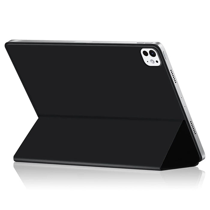 For iPad Pro 13 (2025) / 13 (2024) Case Magnetic Attachment PU Leather Tri-Fold Stand Shockproof Cover - Black - 3