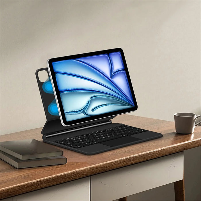 For iPad Air 11 (2026) / (2025) / (2024) / Air (2022) / (2020) / Pro 11 (2022) / (2021) / (2020) / (2018) Magnetic Floating Keyboard Case with Touchpad - Black - 6