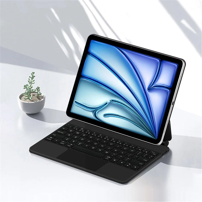 For iPad Air 11 (2026) / (2025) / (2024) / Air (2022) / (2020) / Pro 11 (2022) / (2021) / (2020) / (2018) Magnetic Floating Keyboard Case with Touchpad - Black - 7