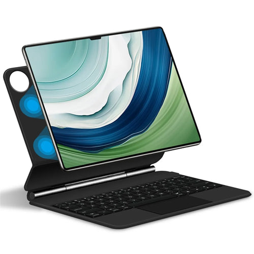 For Huawei MatePad Pro 13.2 Magnetic Floating Bluetooth-compatible Keyboard + Leather Tablet Case - Black - 1