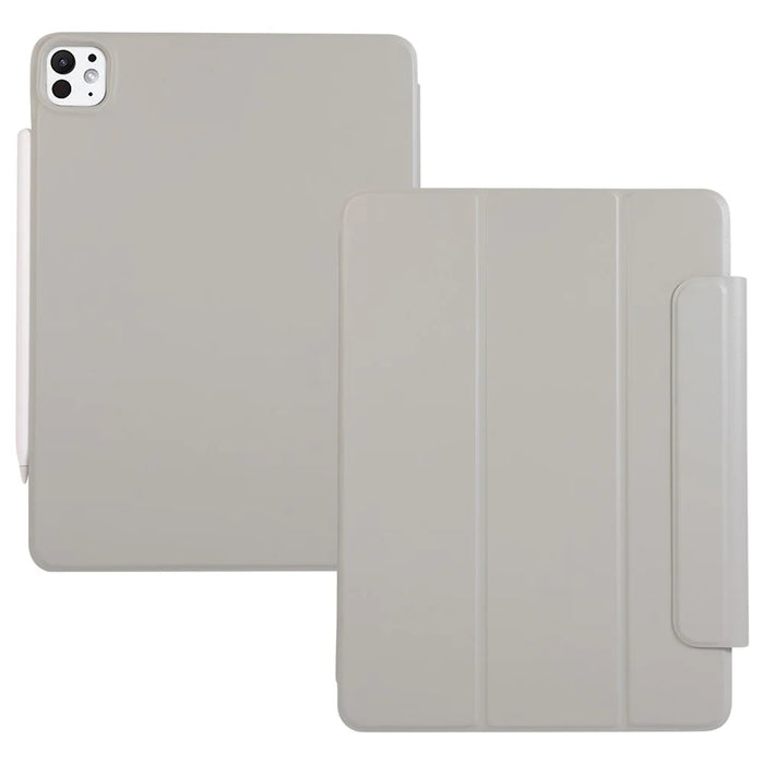 For iPad Pro 11 (2025) / 11 (2024) Case PU Leather Auto Sleep / Wake Cover Magnetic Attachment - Grey - 1