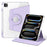 For iPad Pro 11 (2025) / 11 (2024) Case PU Leather+ Acrylic Tablet Cover Detachable, Auto Wake / Sleep - Purple - 1