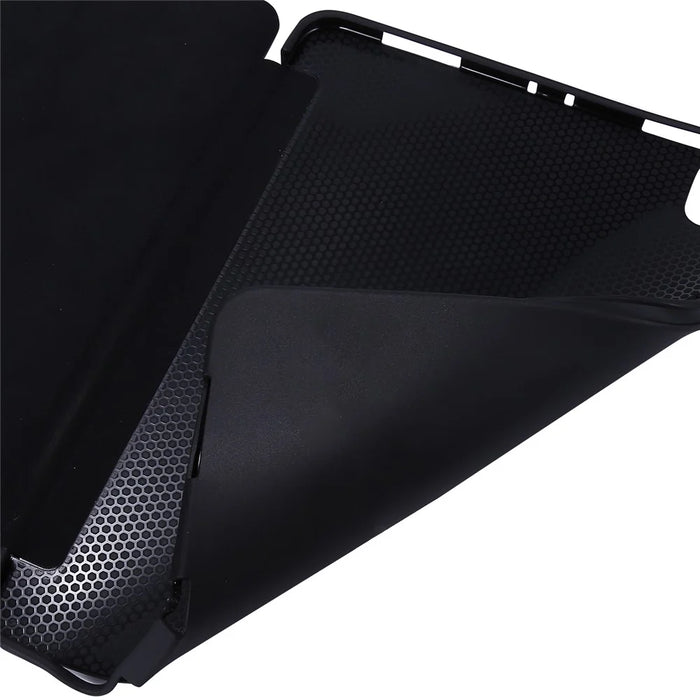 For iPad Pro 11 (2025) / 11 (2024) Case Tri-Fold Stand Leather+Silicone Tablet Cover - Black - 7
