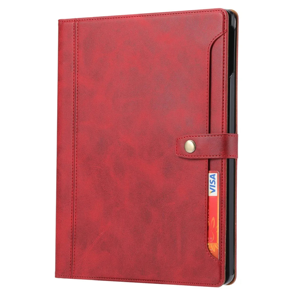 For iPad Pro 13 (2025) / 13 (2024) Case Outer Card Slot Leather Wallet Tablet Cover with Auto Wake / Sleep - Red - 4