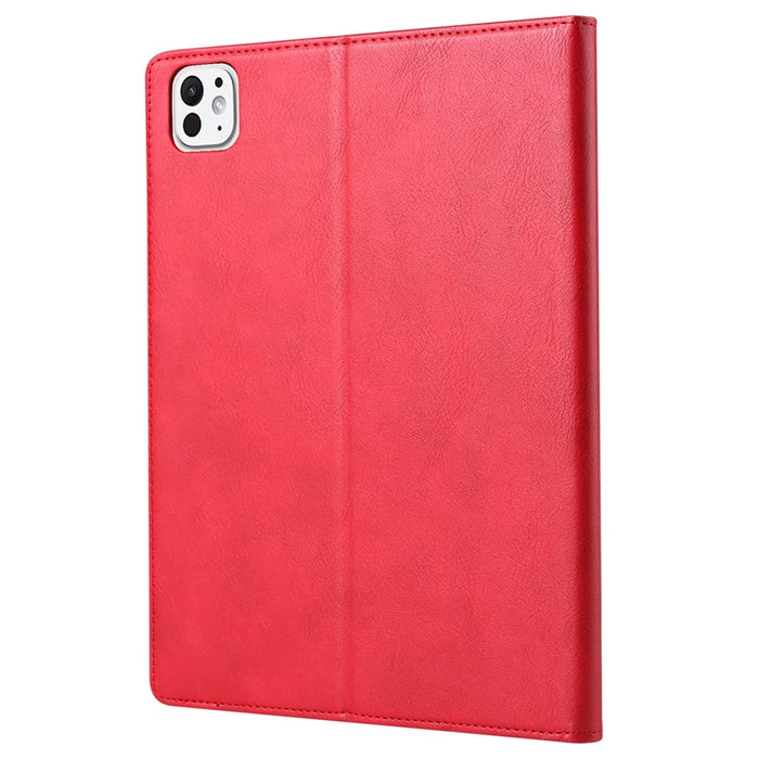 For iPad Pro 13 (2025) / 13 (2024) Case Outer Card Slot Wallet Leather Tablet Cover with Auto Wake / Sleep - Red - 6