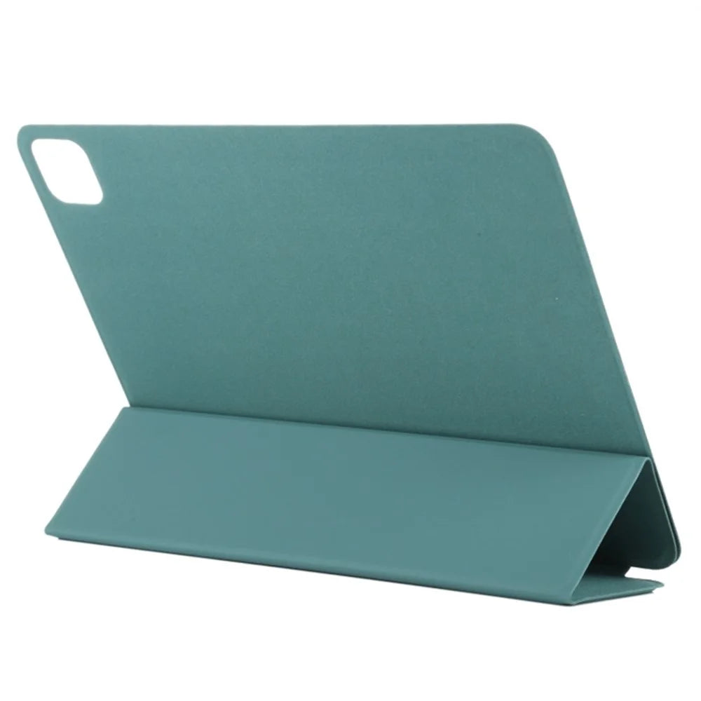 For iPad Pro 11 (2025) / 11 (2024) Case PU Leather Tri-Fold Stand Magnetic Closing Tablet Cover - Midnight Green - 3