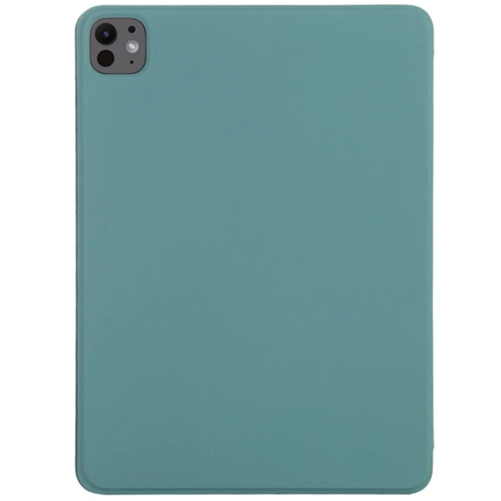 For iPad Pro 11 (2025) / 11 (2024) Case PU Leather Tri-Fold Stand Magnetic Closing Tablet Cover - Midnight Green - 7