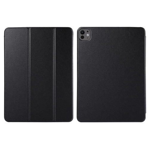 For iPad Pro 13 (2025) / 13 (2024) Case Tri-Fold Stand Magnetic Closing PU Leather Tablet Cover - Black - 1