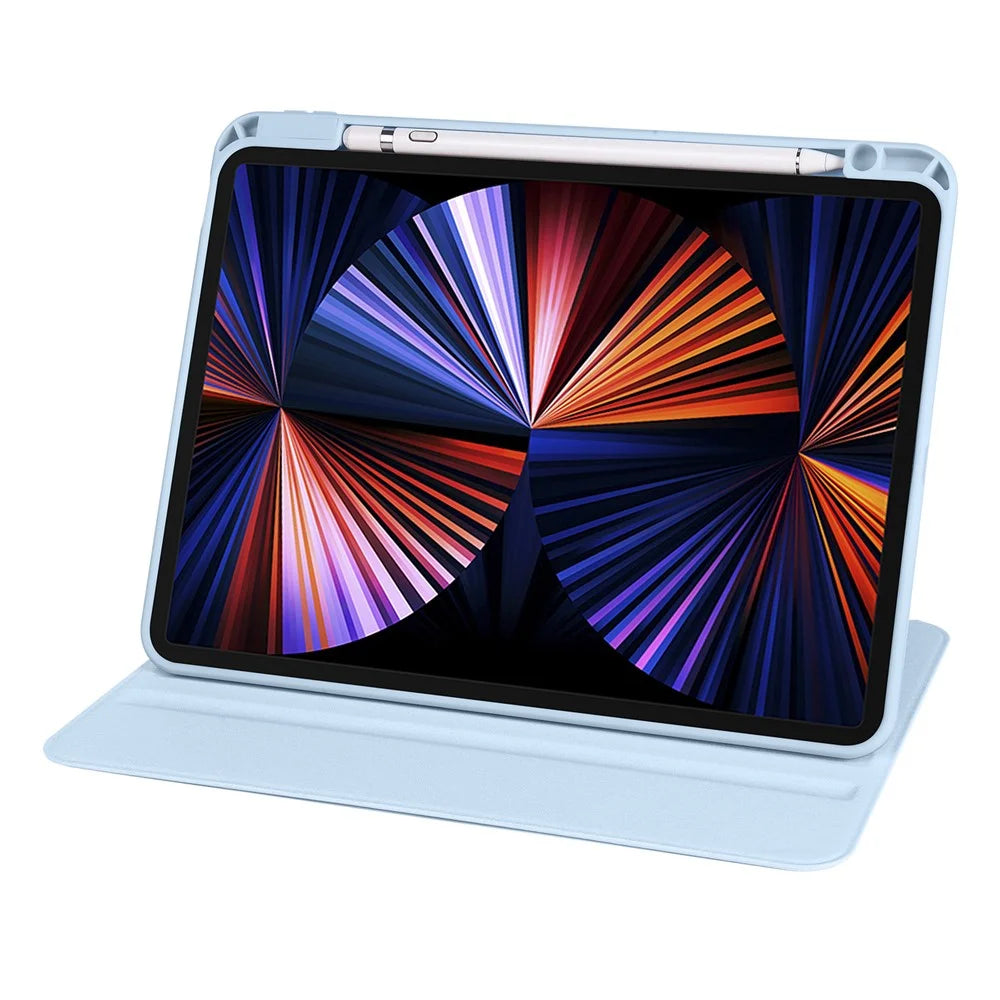 For iPad Pro 13 (2025) / 13 (2024) Case Rotating Stand Leather+Acrylic Tablet Cover - Baby Blue - 2