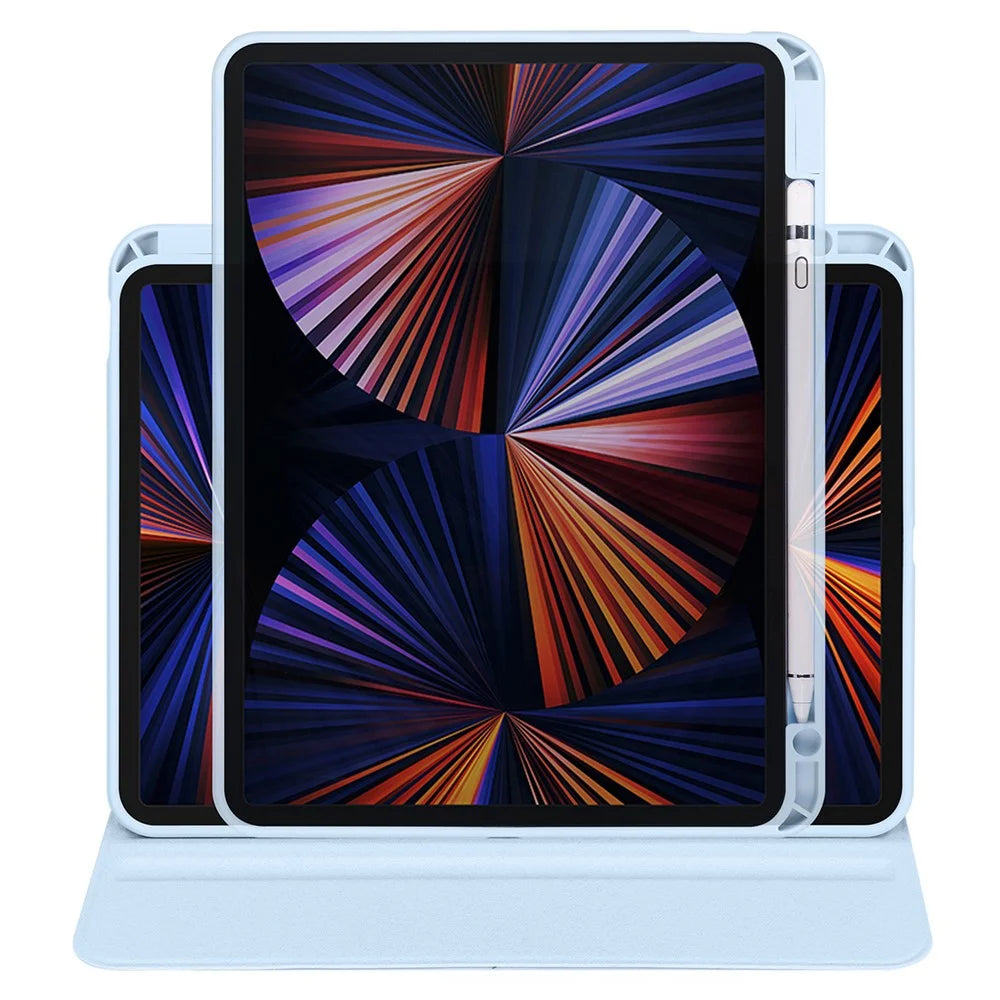For iPad Pro 13 (2025) / 13 (2024) Case Rotating Stand Leather+Acrylic Tablet Cover - Baby Blue - 4